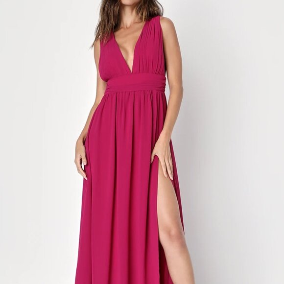 NWOT Lulus Heavenly Hues Magenta Maxi Dress - Picture 1 of 5